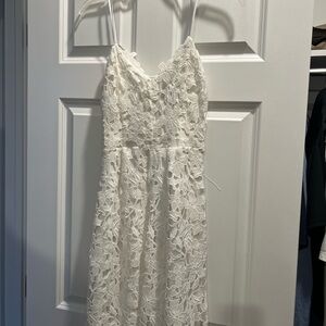 Express White Lace Midi Dress